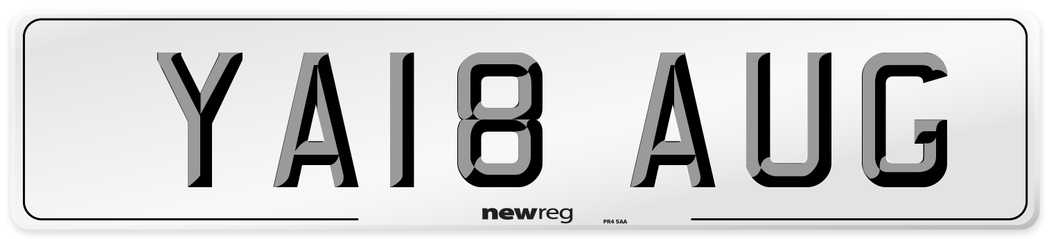 YA18 AUG Number Plate from New Reg
